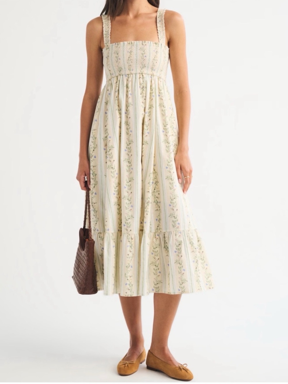 A&F Sydney Smocked Convertible Midi Dress